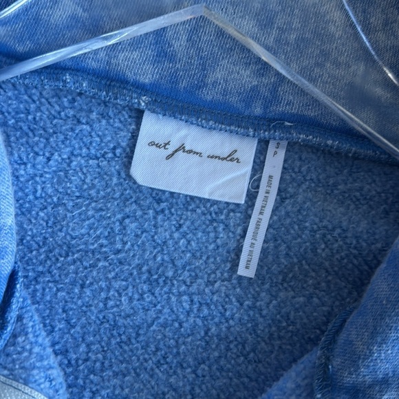 Out From Under 100% Cotton Oversized Blue 1/4 Zip Pullover Sweatshirt Size Small - Picture 3 of 5